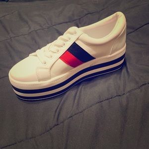 White platform shoes